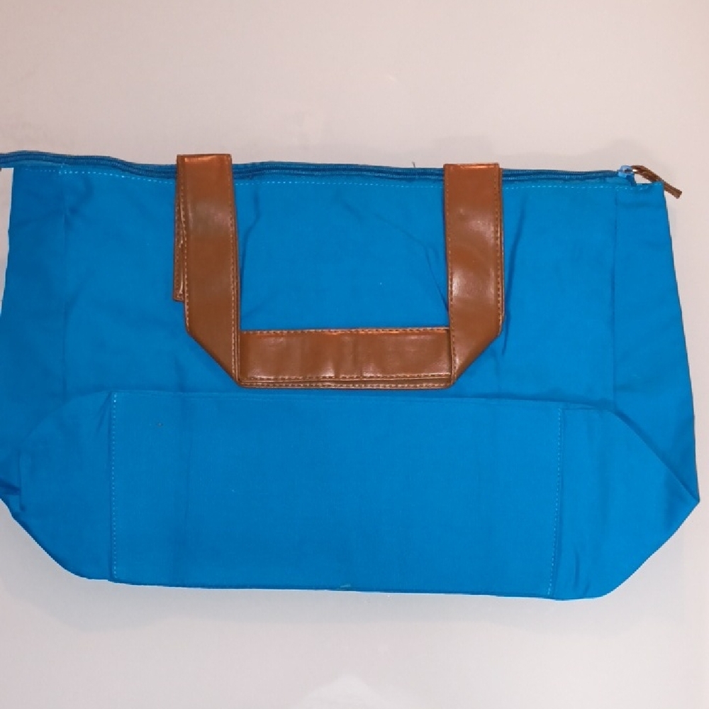 Blue and Brown Tote Bag